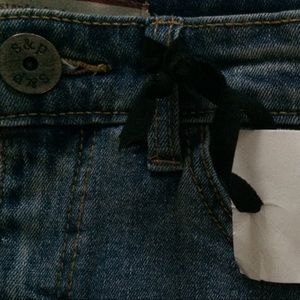 Denim Ripped Style Skirt